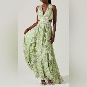 NOYA FLORAL CUTOUT MAXI DRESS ASTR